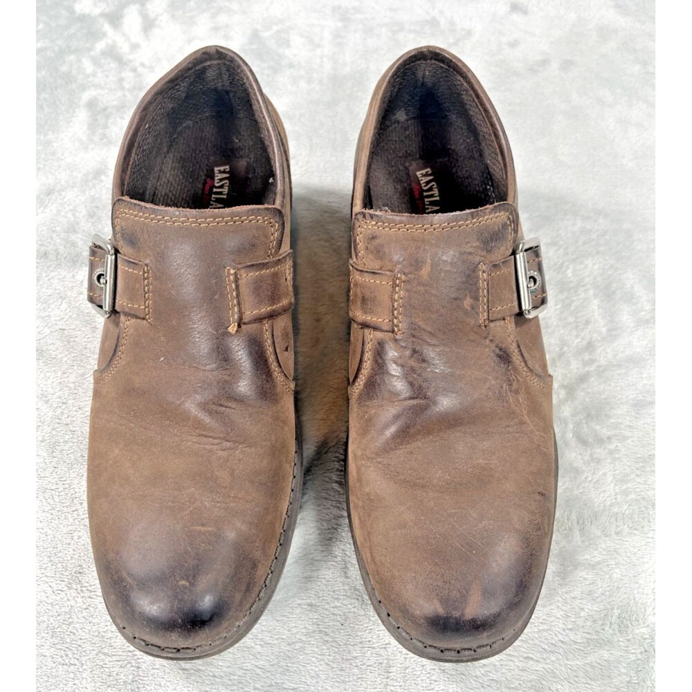 Eastland Open Road Womens 9 Brown Leather Slip On Loafers Buckle Clogs
